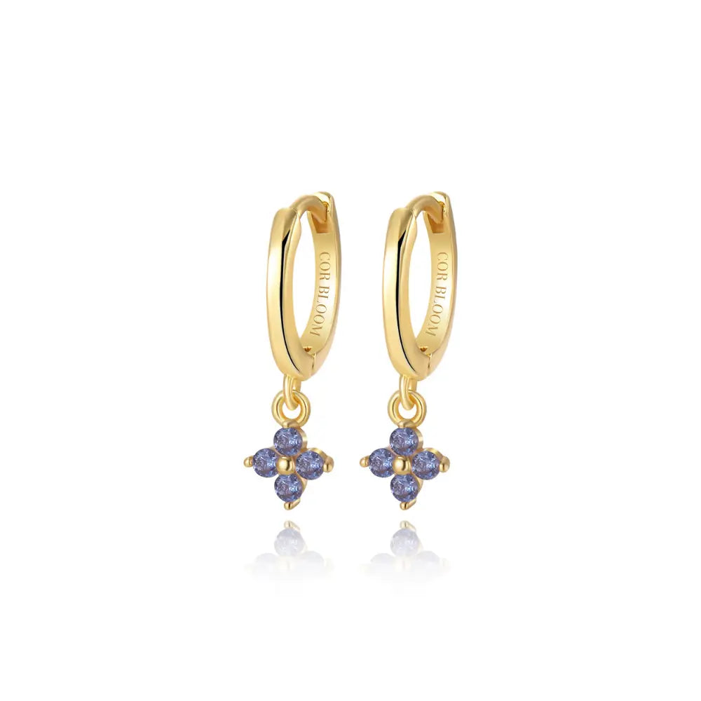 Alaiya Tanzanite Four-Leaf Clover Hoop Earrings