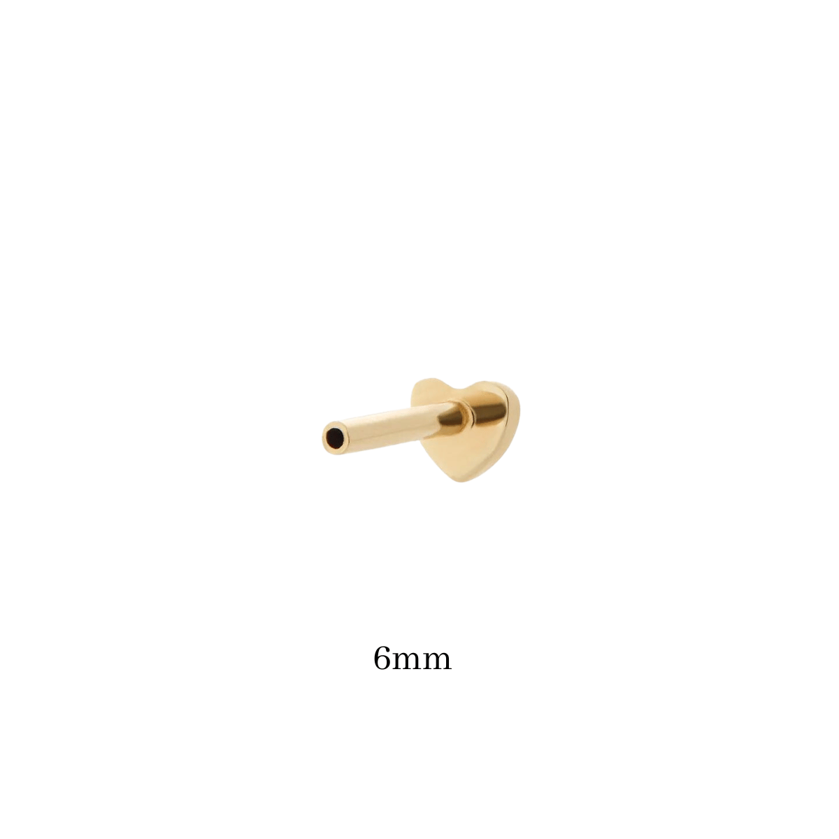 16g/18g Internally Threaded Heart Flatback Post