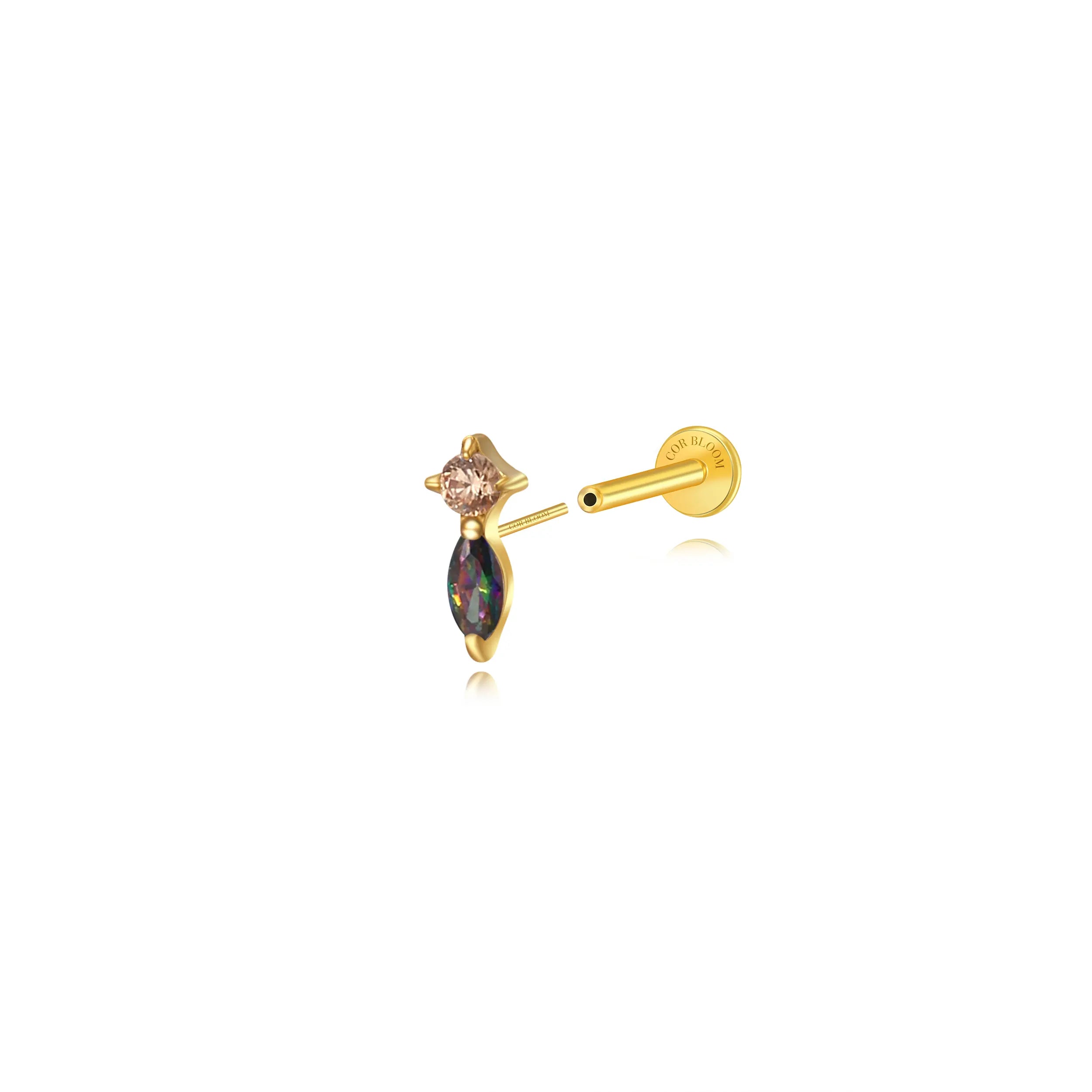 Titanium Eve Mini Marquise Stud - Eclipse