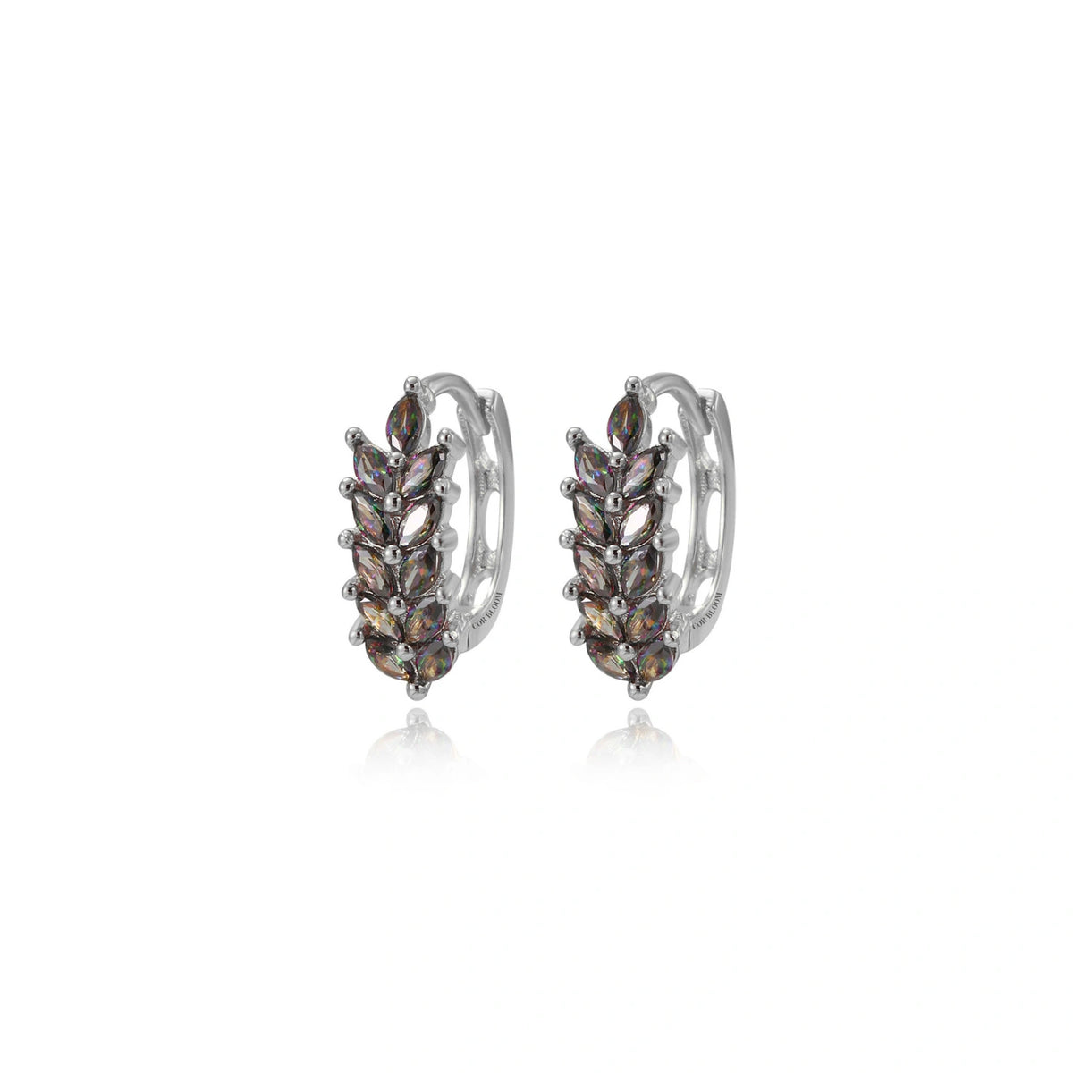 Willow Dark iridescent Marquise Hoops