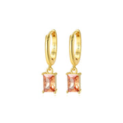 Amelia Champagne Baguette Hoop Earrings