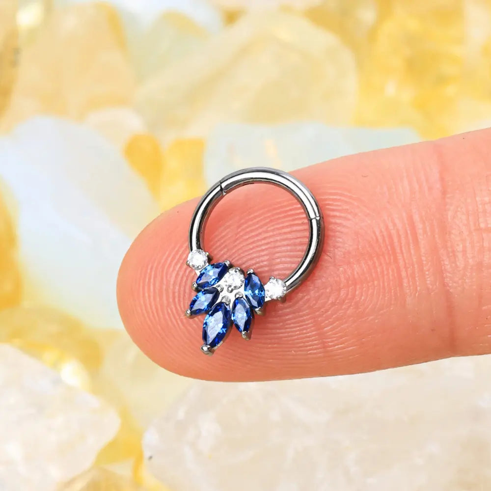 Titanium Hemera Blue Sapphire Petal Clicker