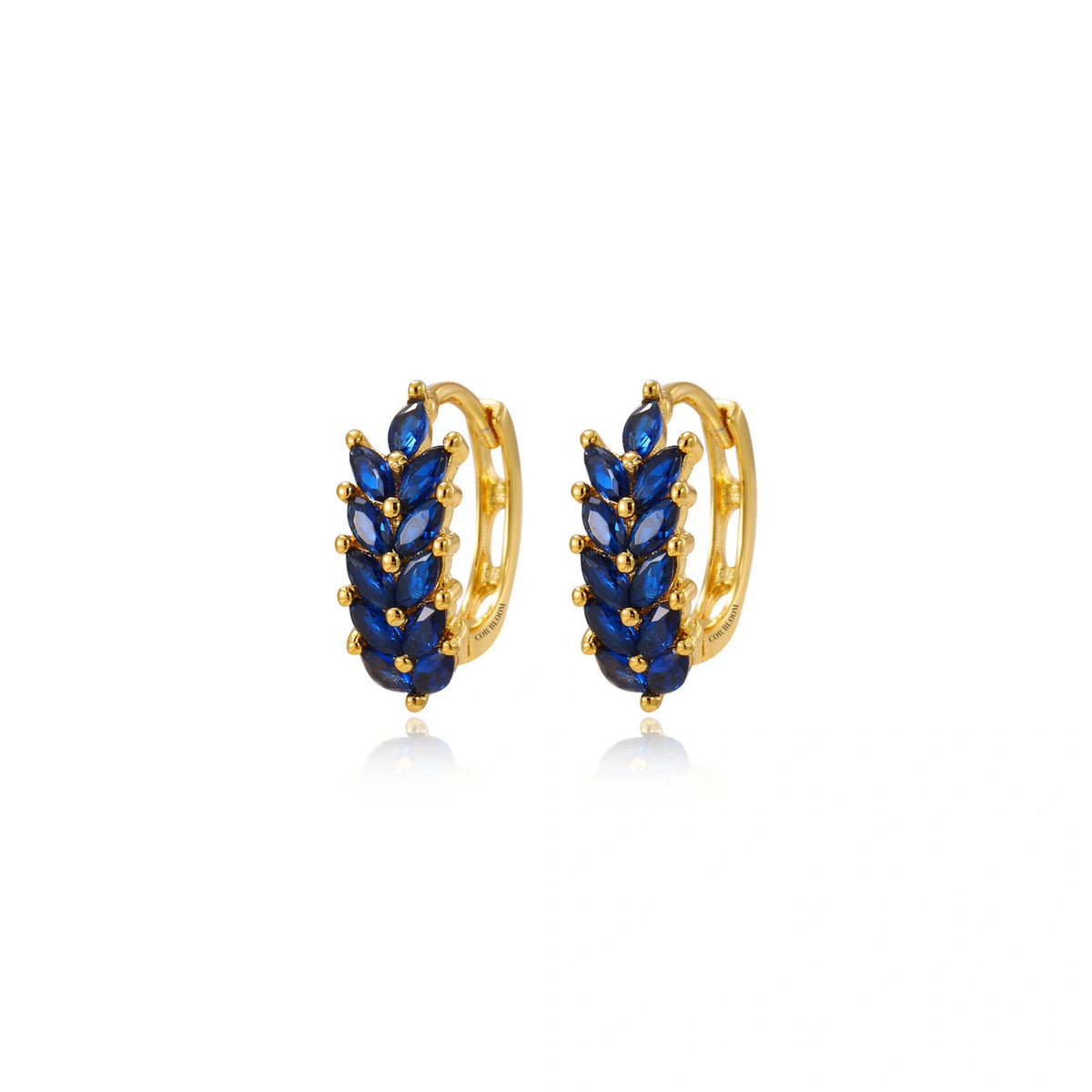 Willow Blue Sapphire Marquise Hoops