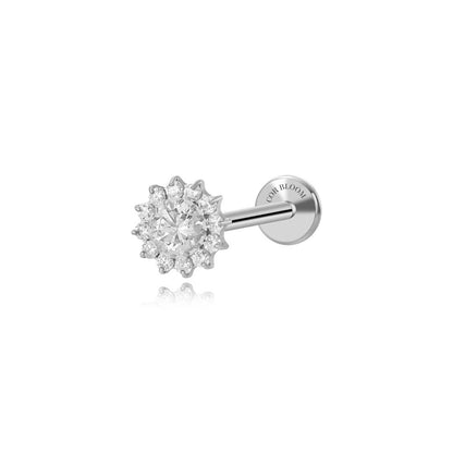 Titanium Clear Crystal Sunflower Flat Back Stud