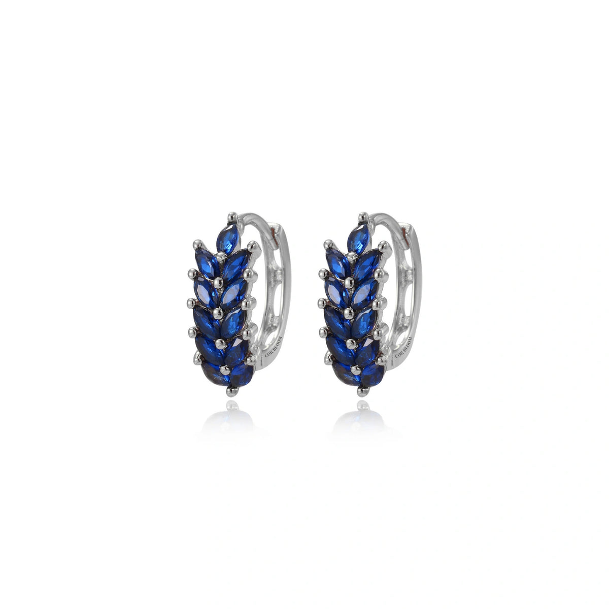 Willow Blue Sapphire Marquise Hoops
