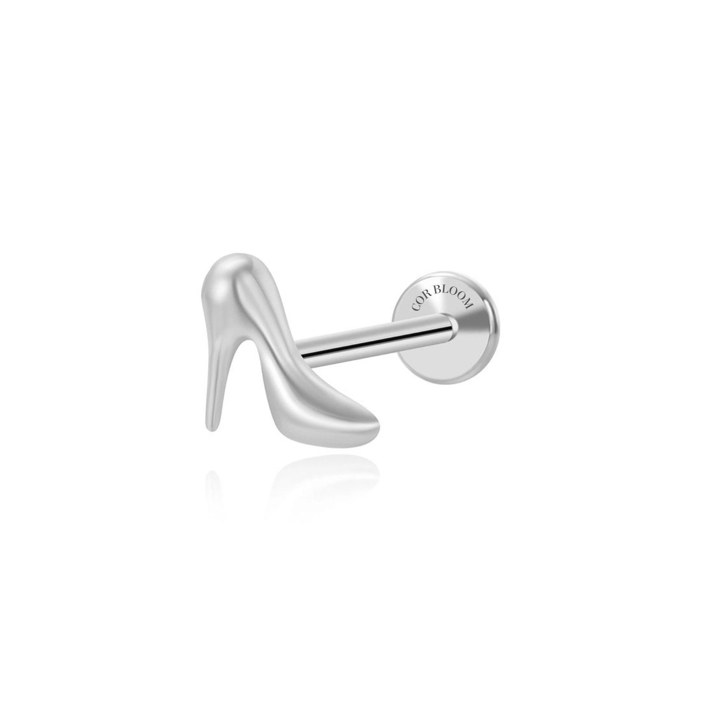 Titanium High Heel Flat Back Stud