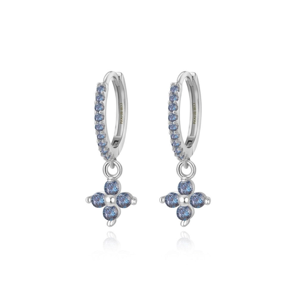 Avra Tanzanite Four-Leaf Clover Pave Hoops