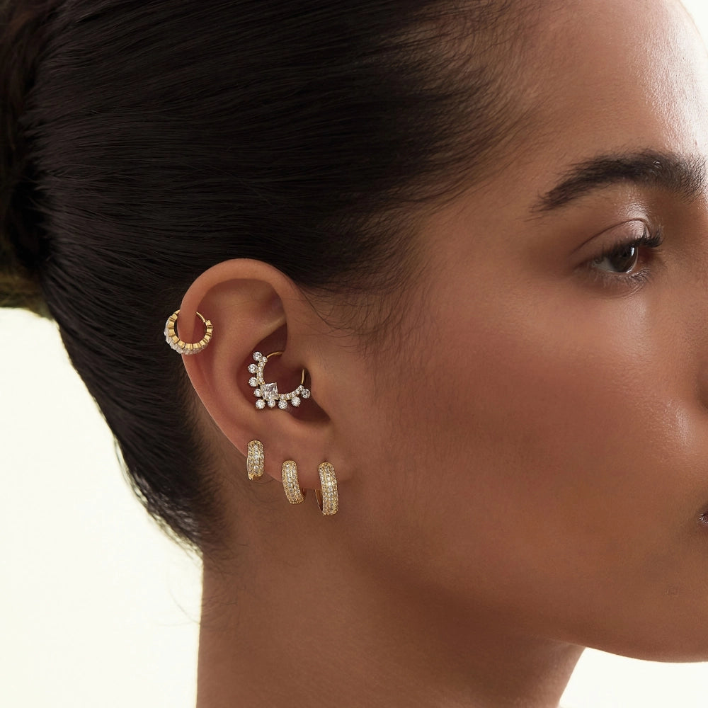 Lysander Pave Diamond Hoop Earrings