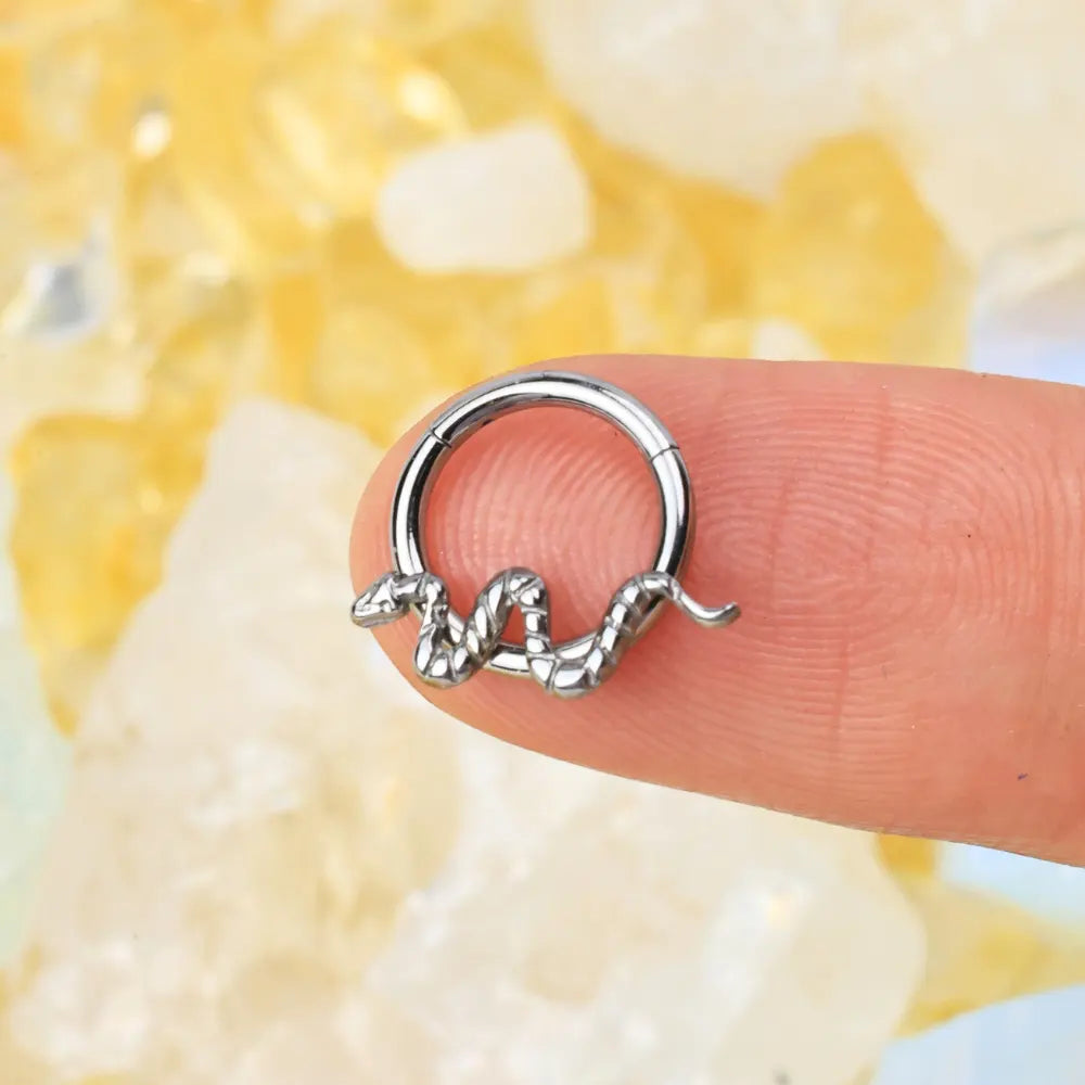Titanium Snake Daith Hoop | Septum Clicker