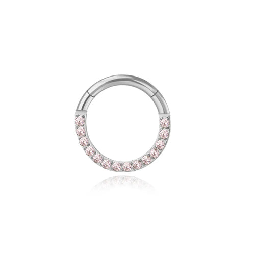 Titanium Pink CZ Daith Ring | Septum Clicker