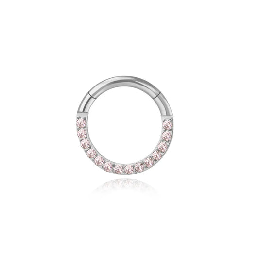 Titanium Pink CZ Daith Ring | Septum Clicker