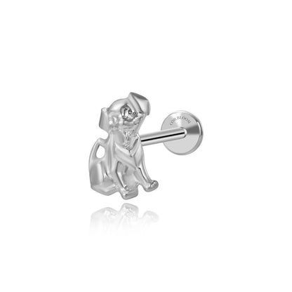 Titanium Little Puppy Piercing Stud