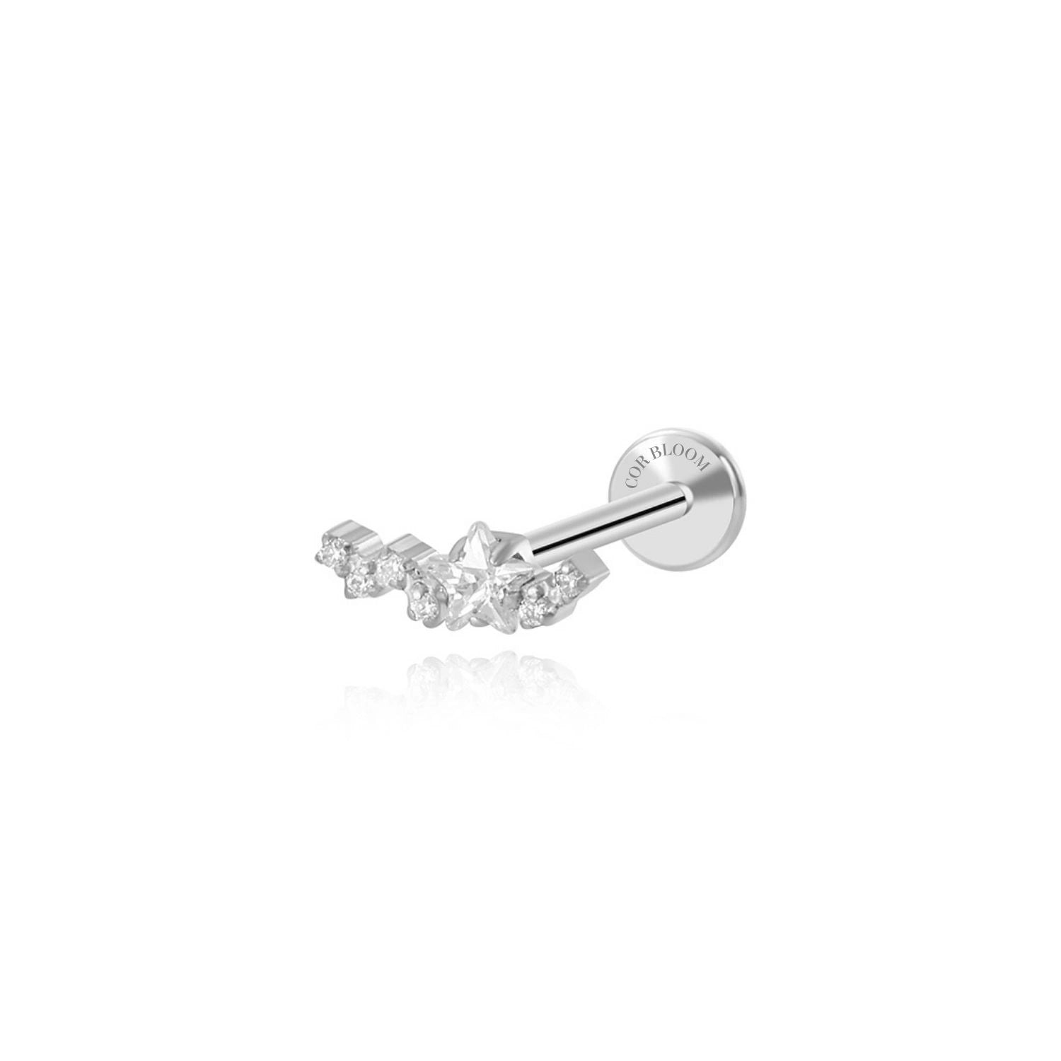 Titanium Mini Star Cluster Climbing Flat Back Earring
