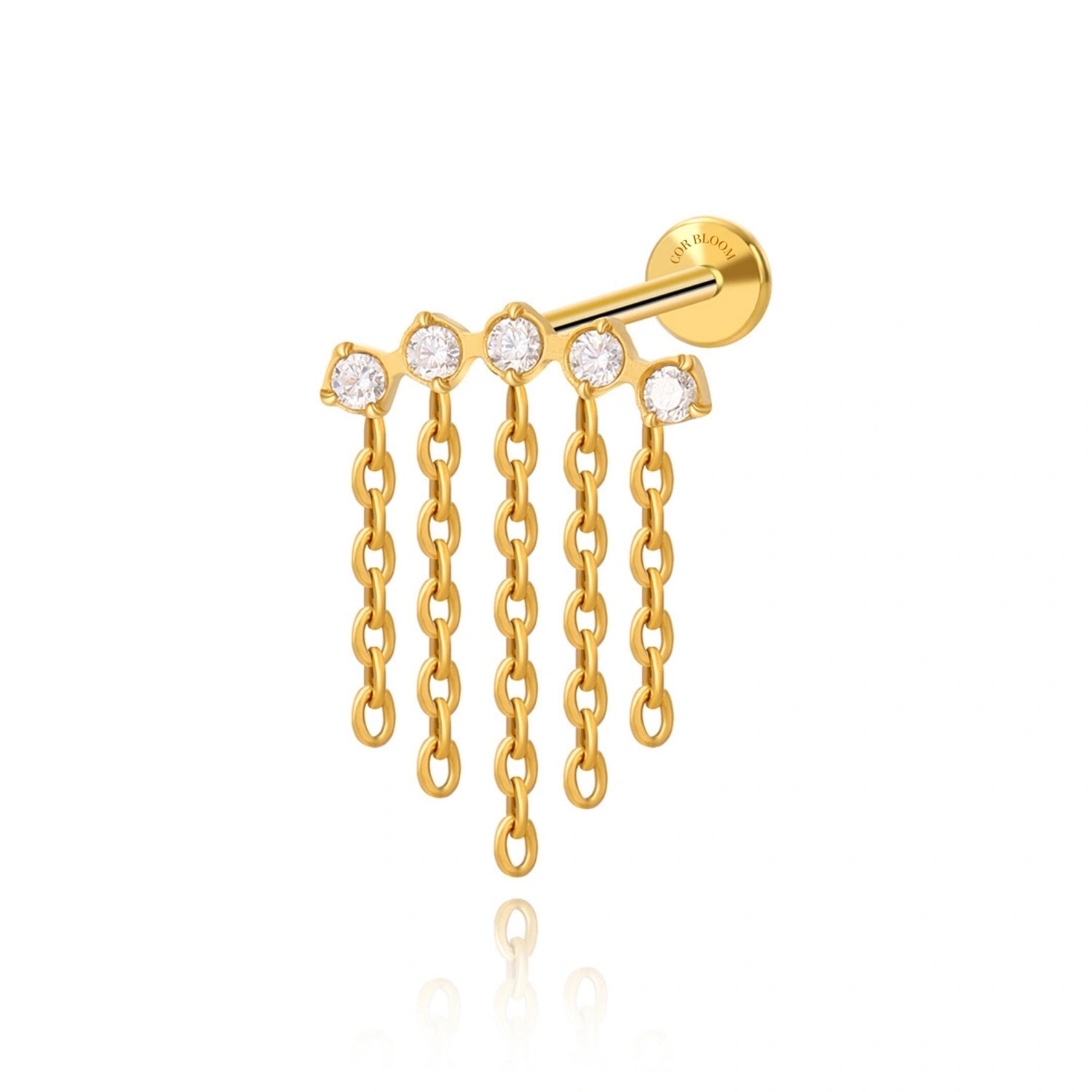 Titanium Diamond Waterfall Flat Back Stud