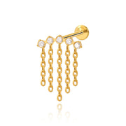 Titanium Diamond Waterfall Flat Back Stud