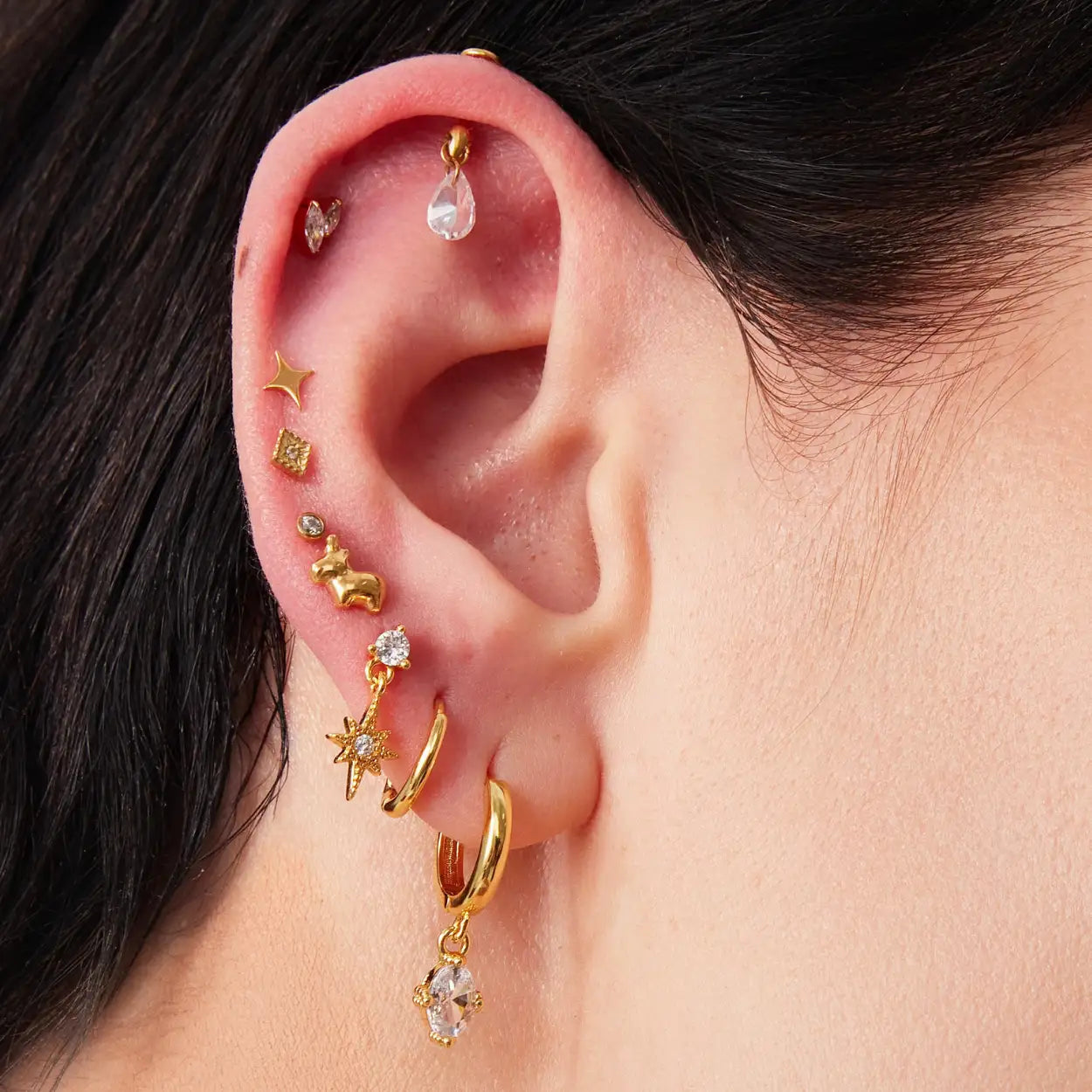 Diamond Guiding Star Flatback Stud