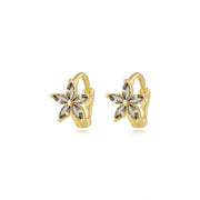 Ella Peridot Flower Huggie Earrings