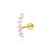 Titanium Six Crystal Baguette Climbing Flat Back Stud