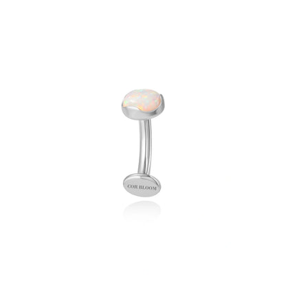 Titanium Floating Navel Belly Ring - White Opal