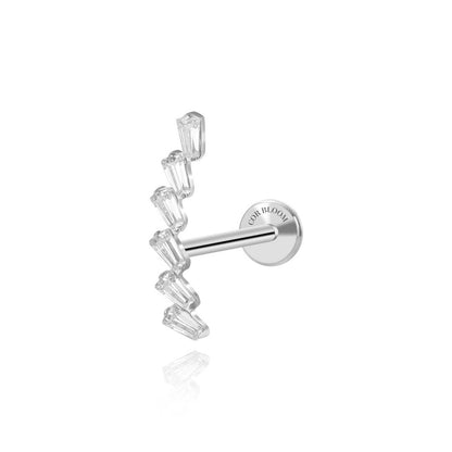 Titanium Six Crystal Baguette Climbing Flat Back Stud