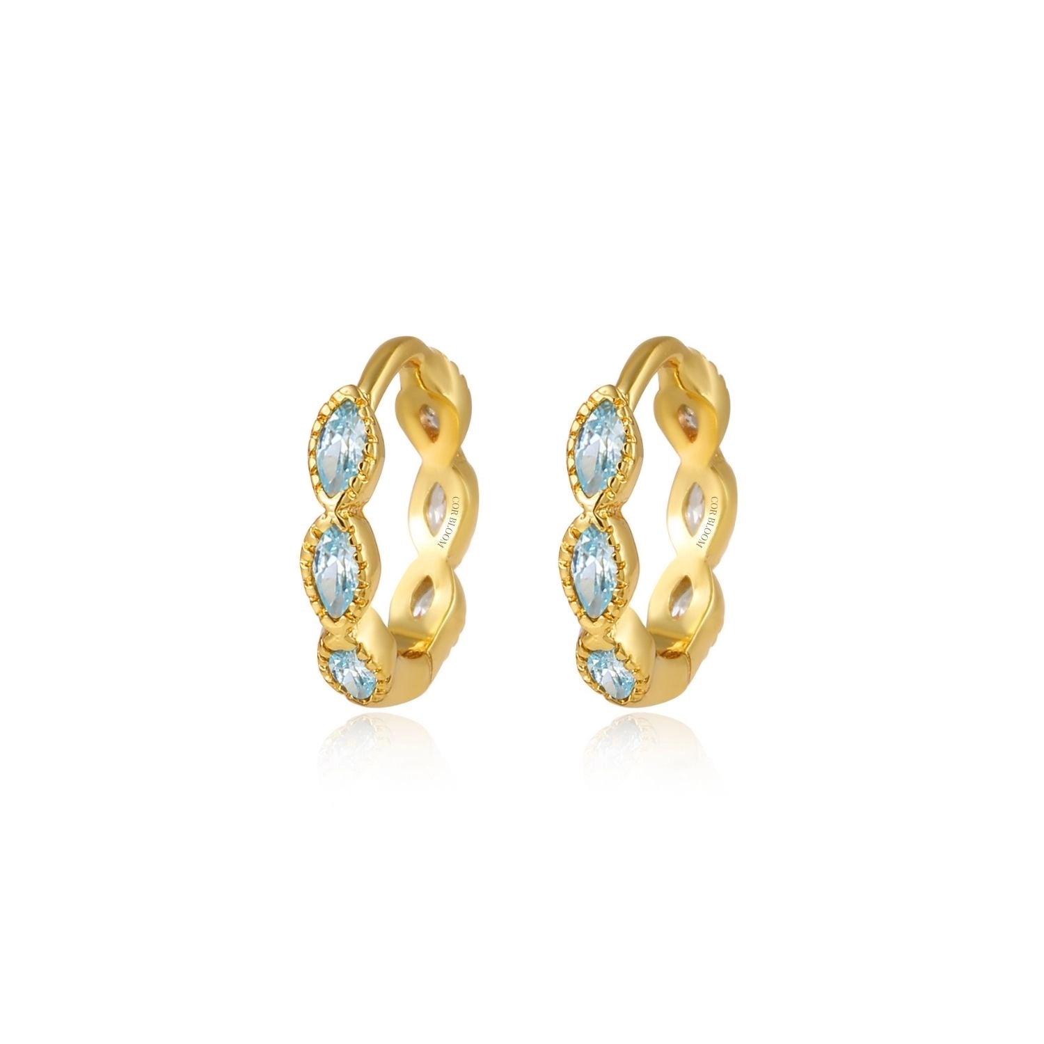 Freya Light Aquamarine Marquise Hoops