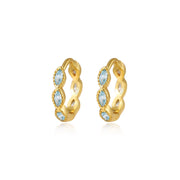 Freya Light Aquamarine Marquise Hoops