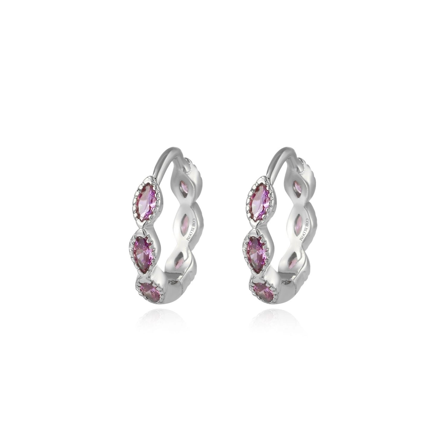 Freya Amethyst Marquise Hoops