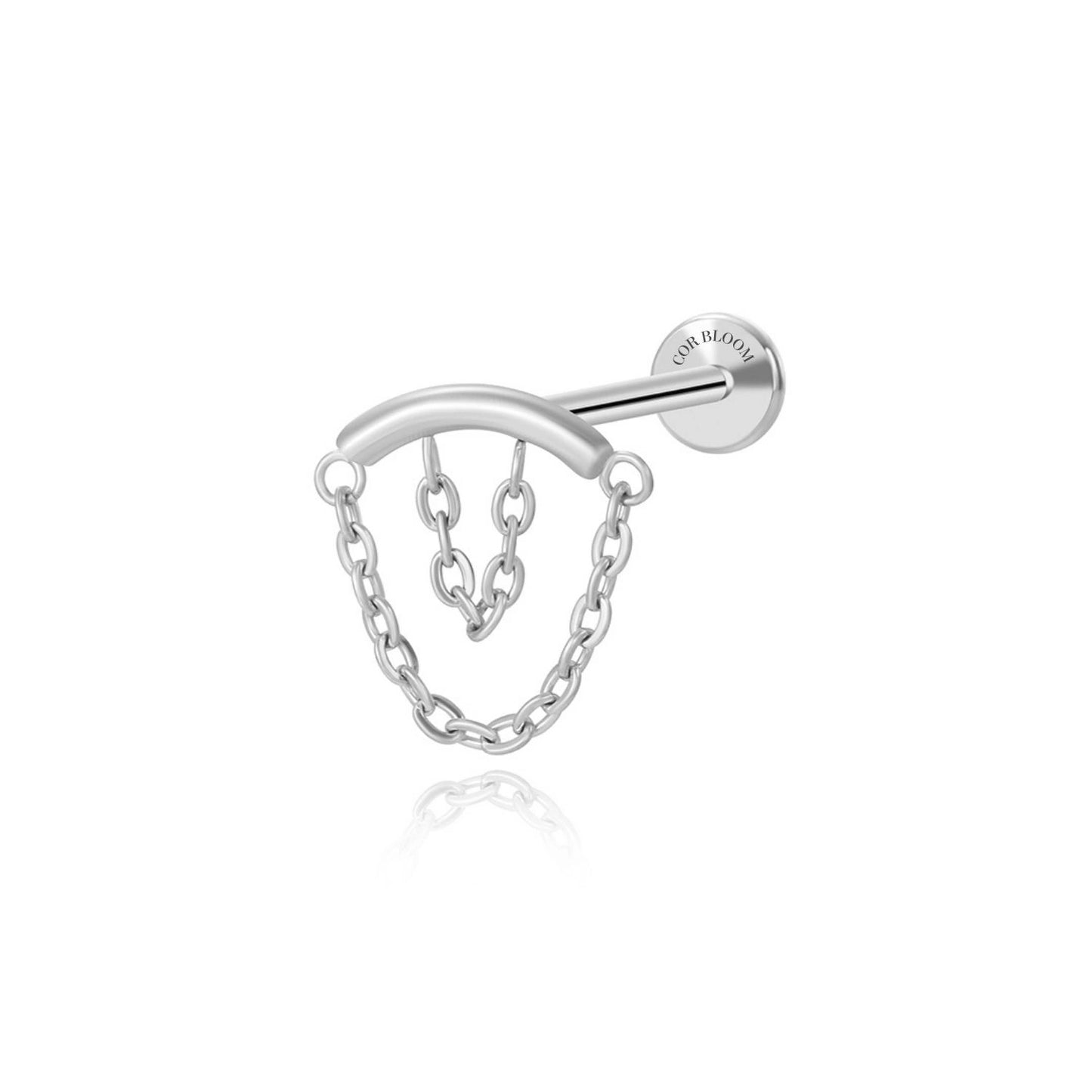 Titanium Dangling Duo Chain Hidden Helix Stud