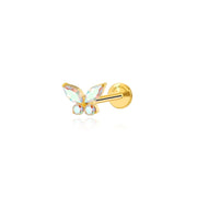 Titanium Liberty Northern Light AB Butterfly Flat Back Stud