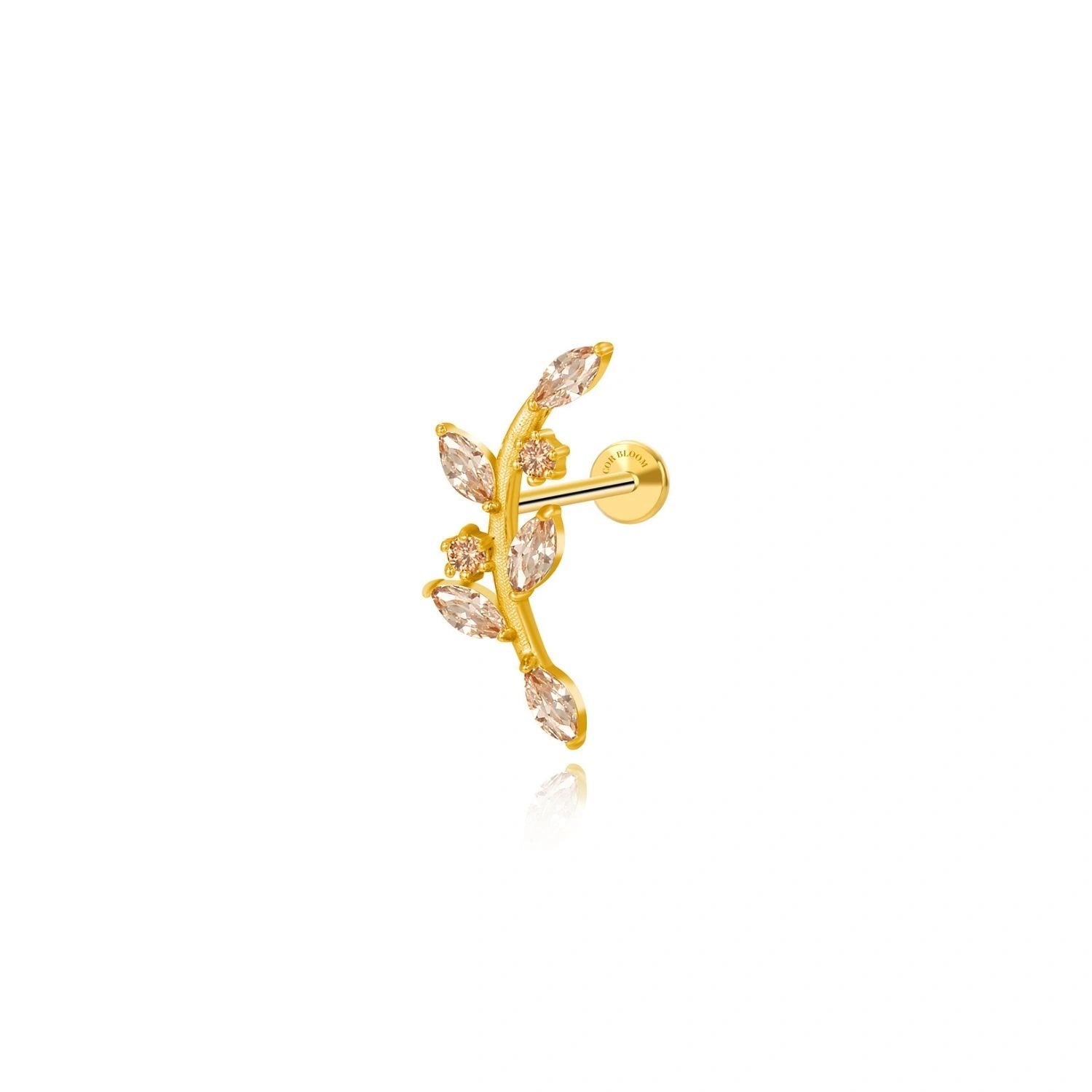 Akira Champagne Autumn Leaf Flatback Stud
