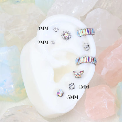 Titanium Multisize AB Color Piercing Earring