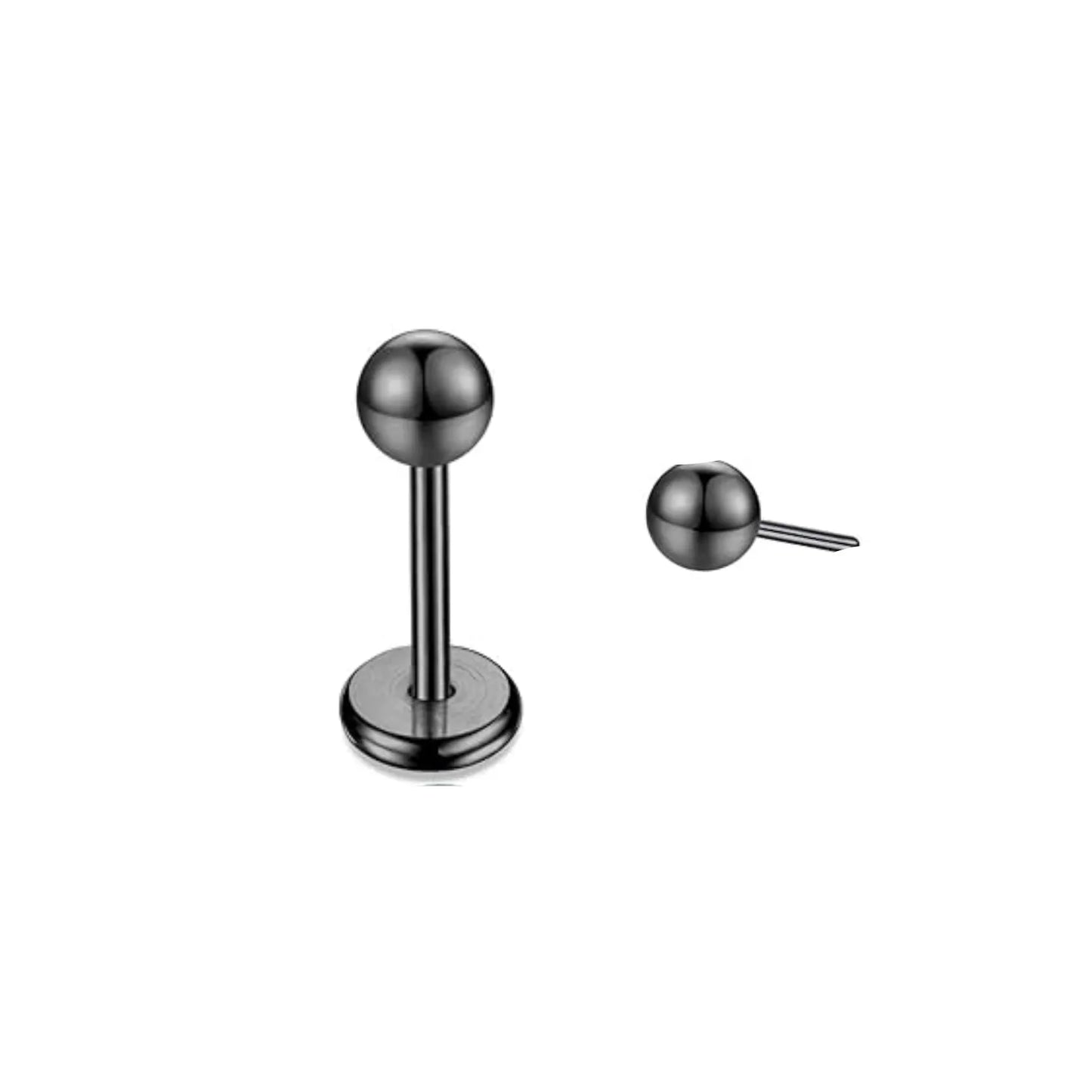 Titanium Essential Sphere Push Pin Flat Back Stud