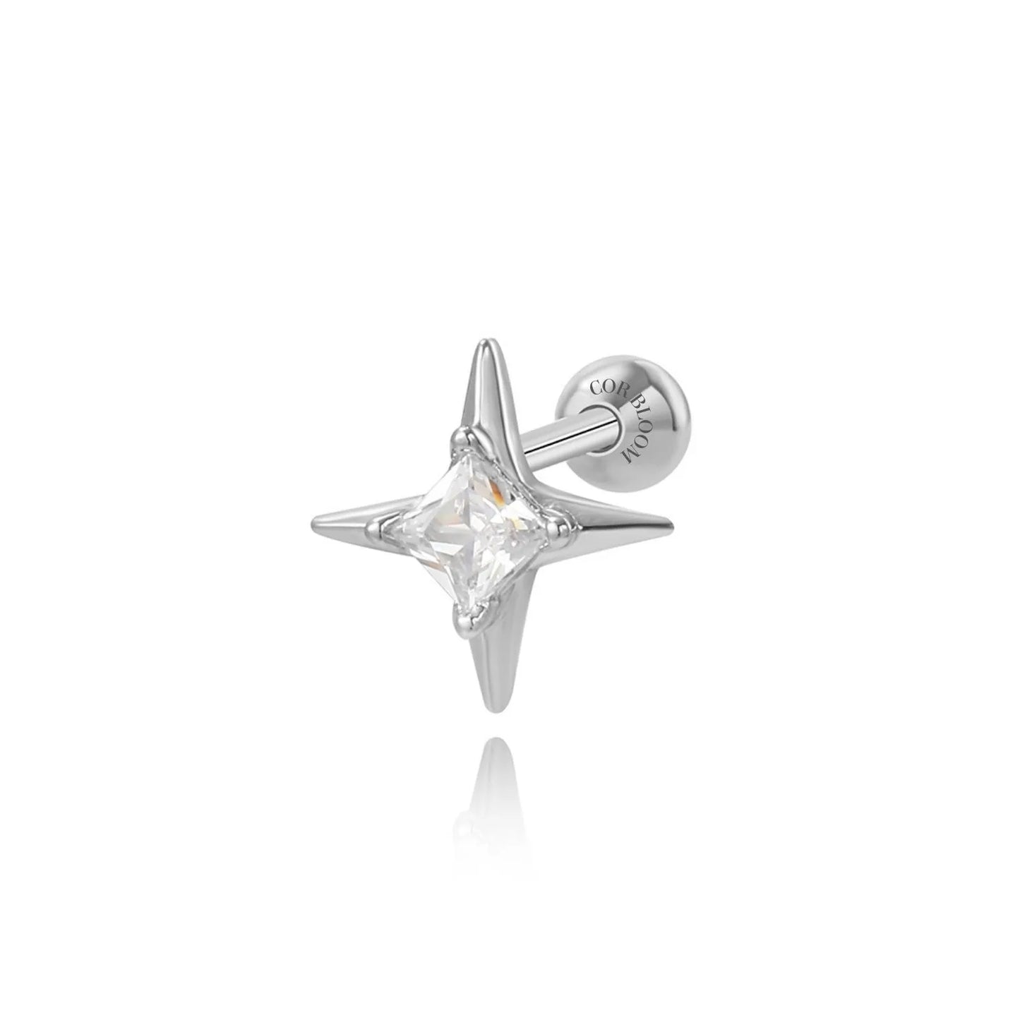 Sparkling Star Screw Back Stud Earring