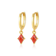 Alaia Orange Red Kite Hoop Earrings