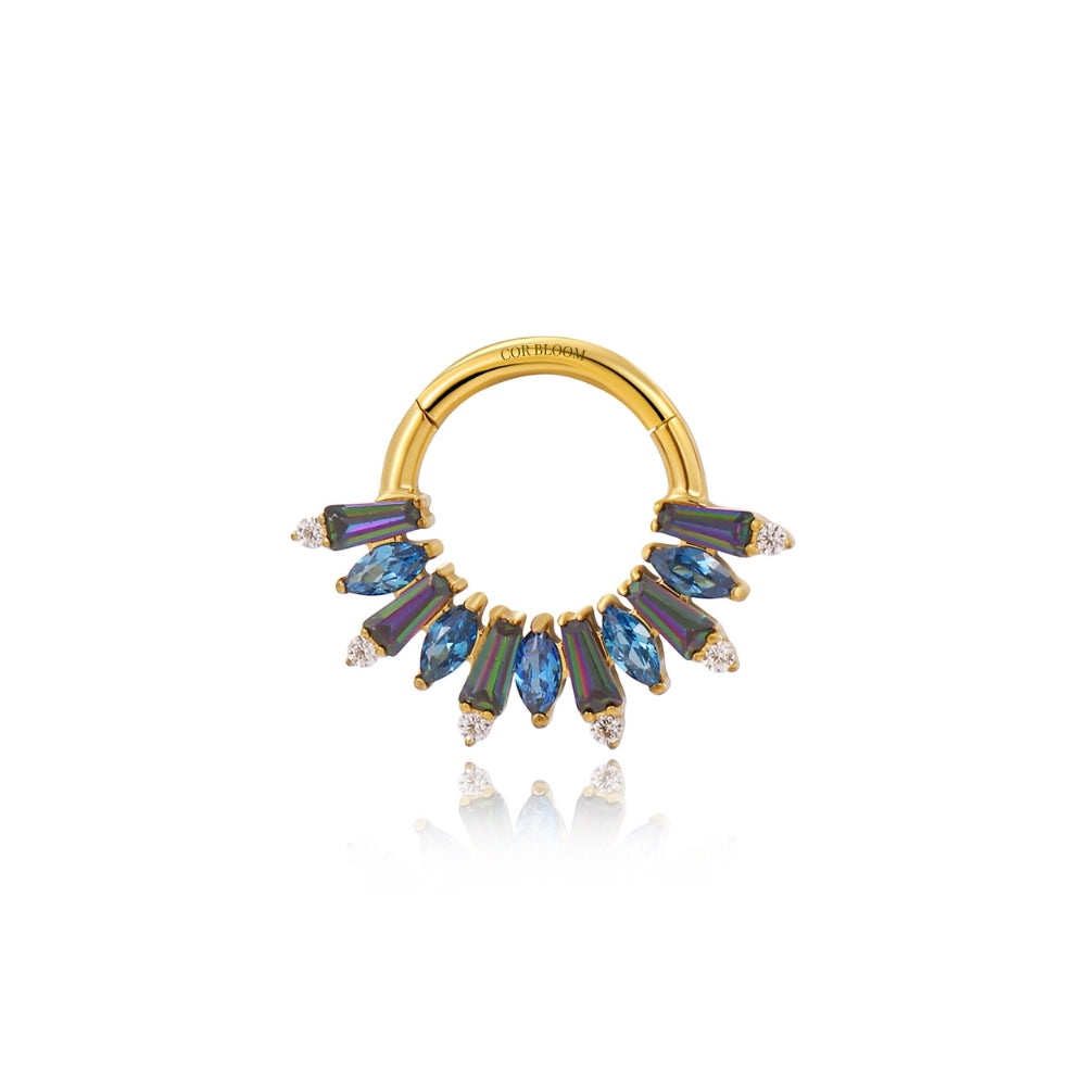 Titanium Perseus Clicker - Dark Iridescent & Blue Sapphire