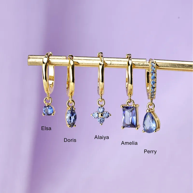 Elsa Tanzanite Mini Bling Hoop Earrings