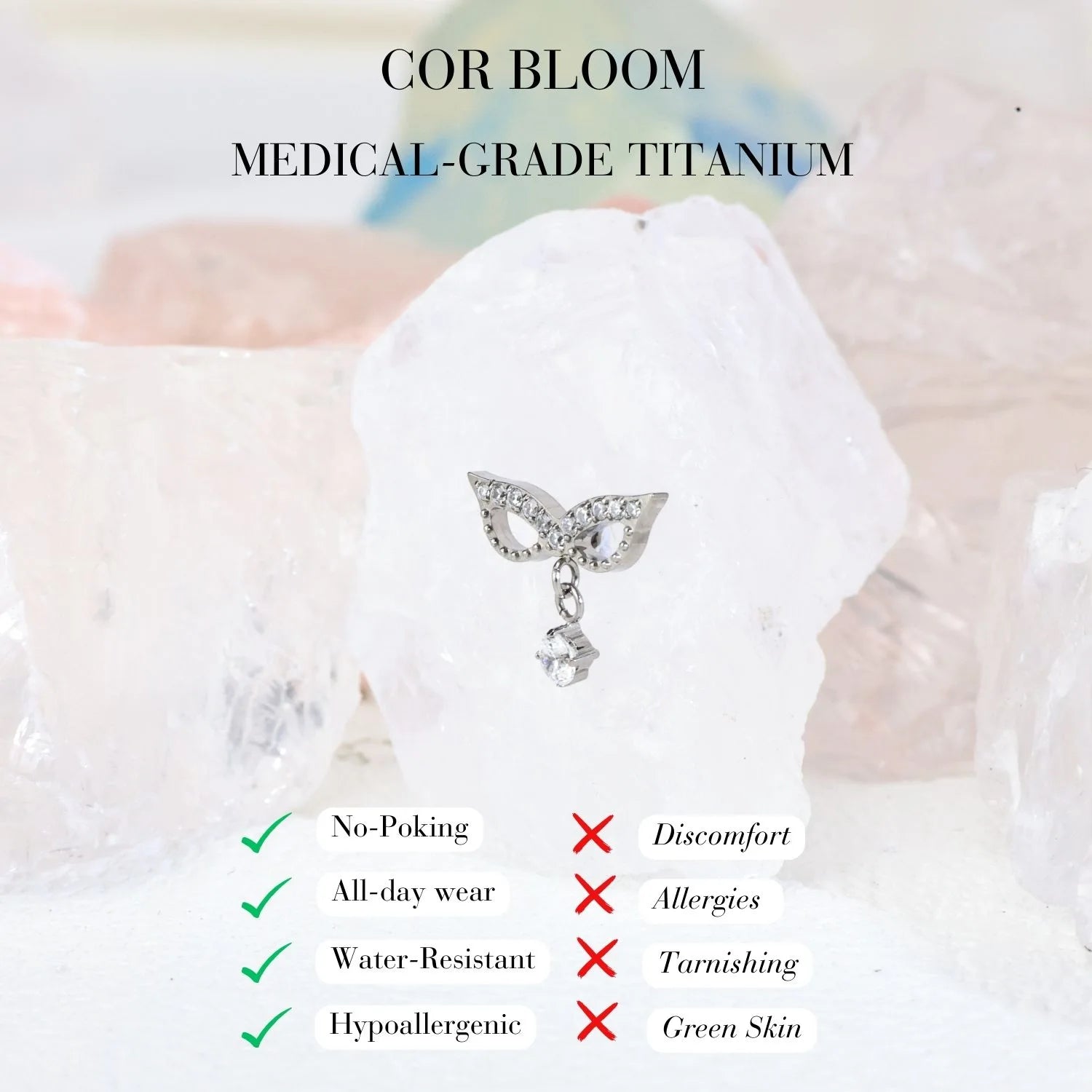 Titanium Venetian Diamond Masks Flat Back Stud