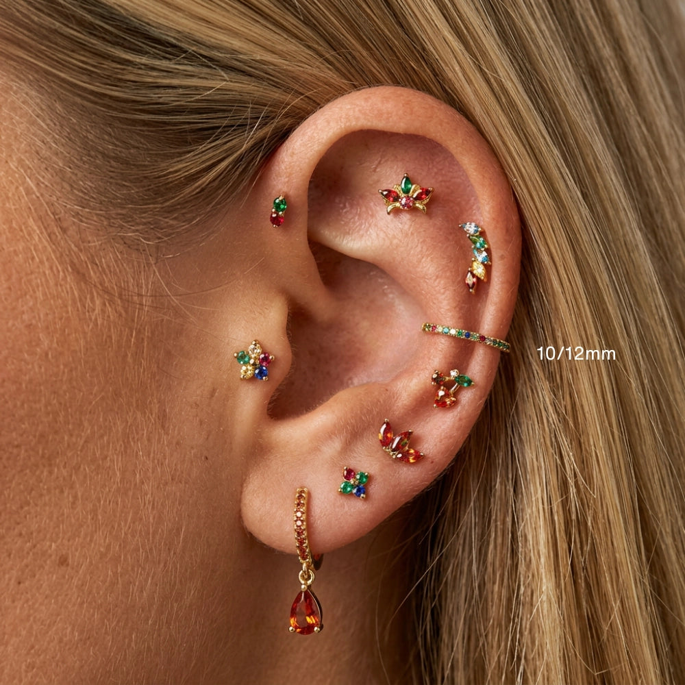 Titanium Edith Mini Duo Flat Back Stud - Festival