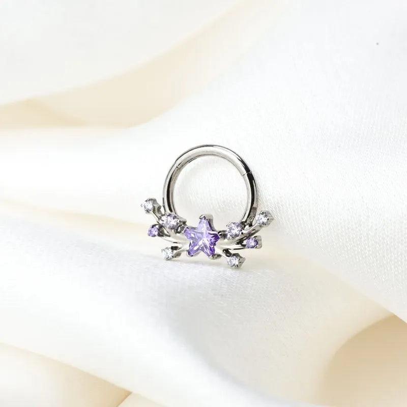 Titanium Sparkling Celestine Star Clicker - Amethyst