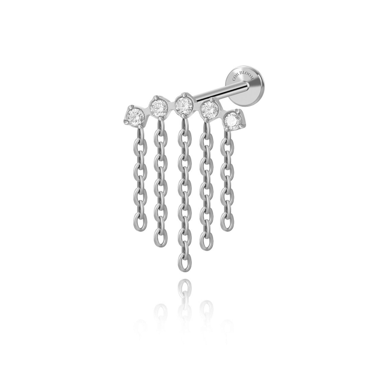 Titanium Diamond Waterfall Flat Back Stud
