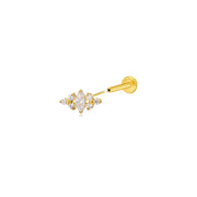 Titanium Aniyah Marquise Diamond Crown Flat Back Stud