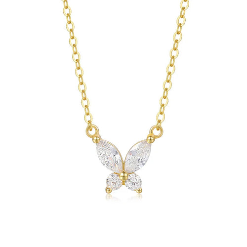 Simple Crystal Butterfly Necklace