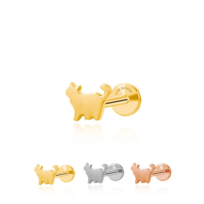 Titanium Mini Kitty Flat Back Stud
