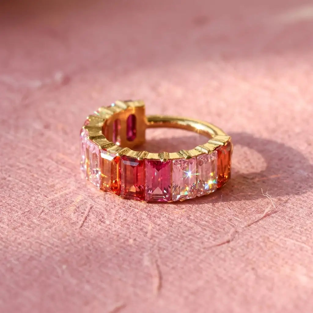 Clicker Sugar in titanio con sfumatura rosa | cerchietto per conch