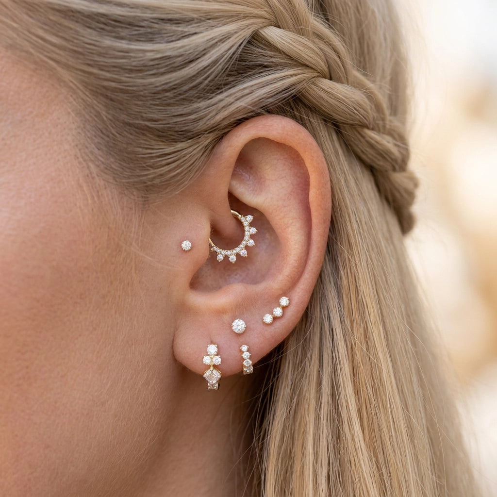 Petite Round Sparkle Heart Labret Piercing