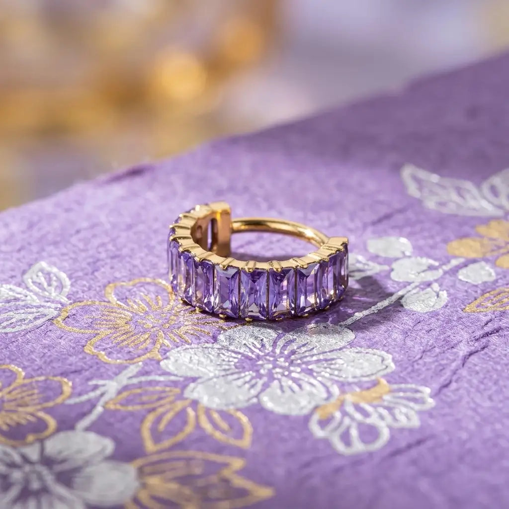 Titanium Purple Amethyst Sugar Clicker | Conch Hoop