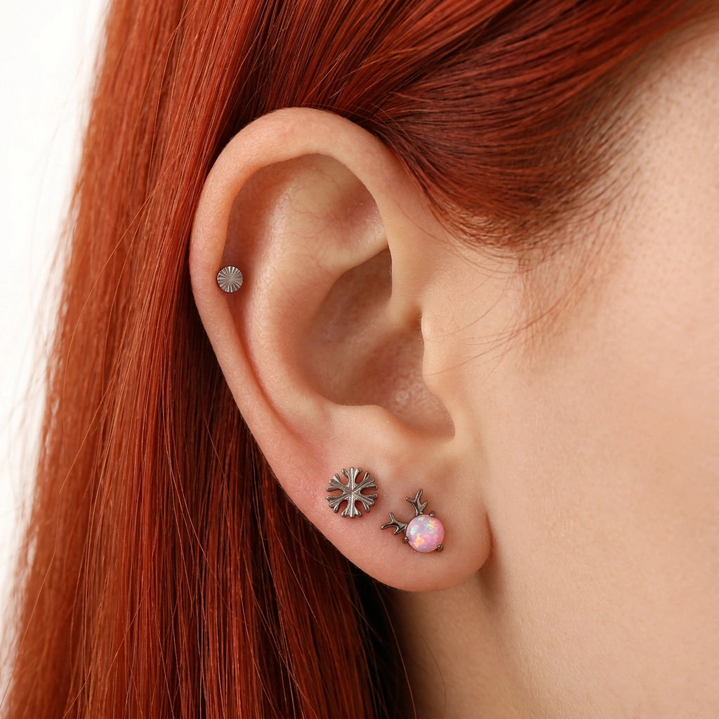 Titanium Snowflake Piercing Earring