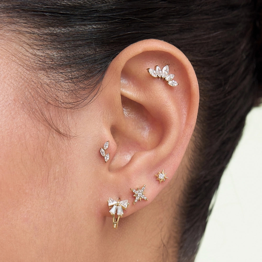 Yelena Diamond Bow Hoop Earrings