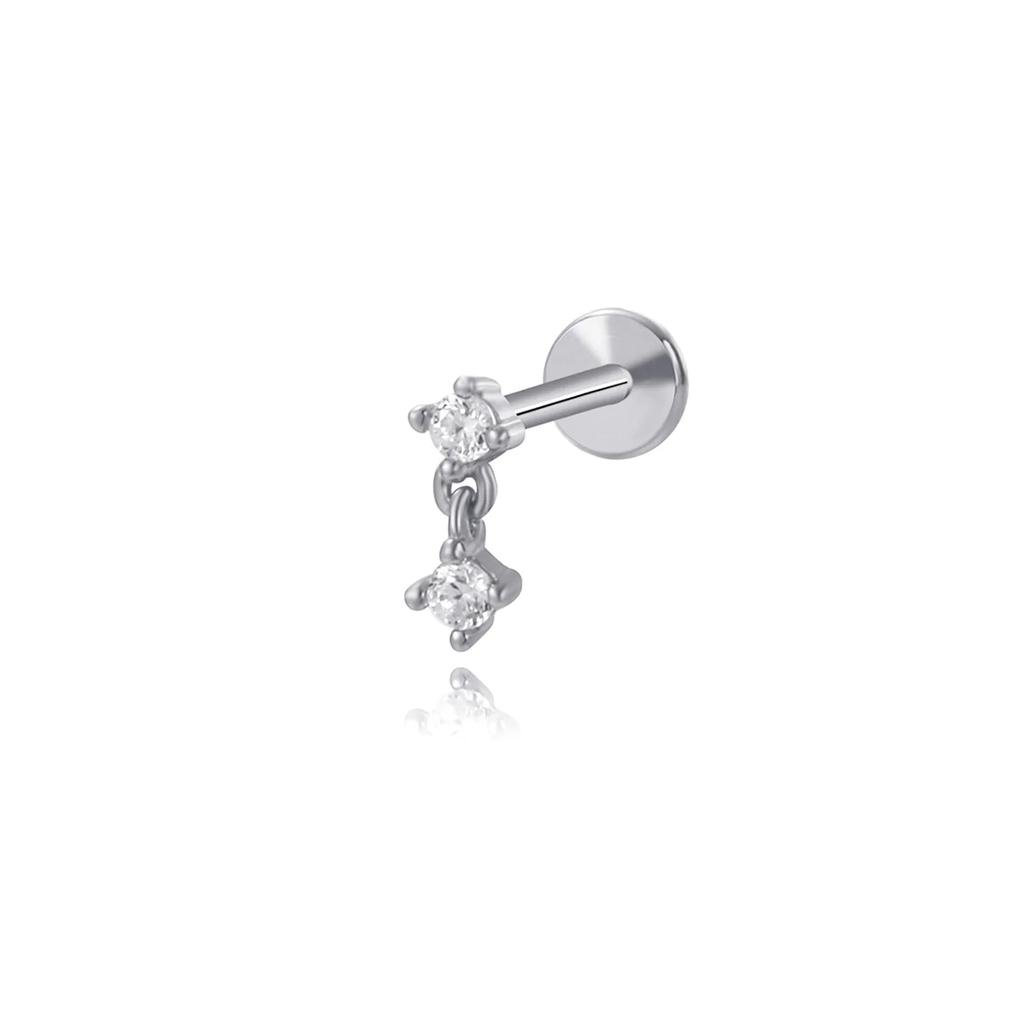 Mini Dangle Duo CZ Flat Back Stud