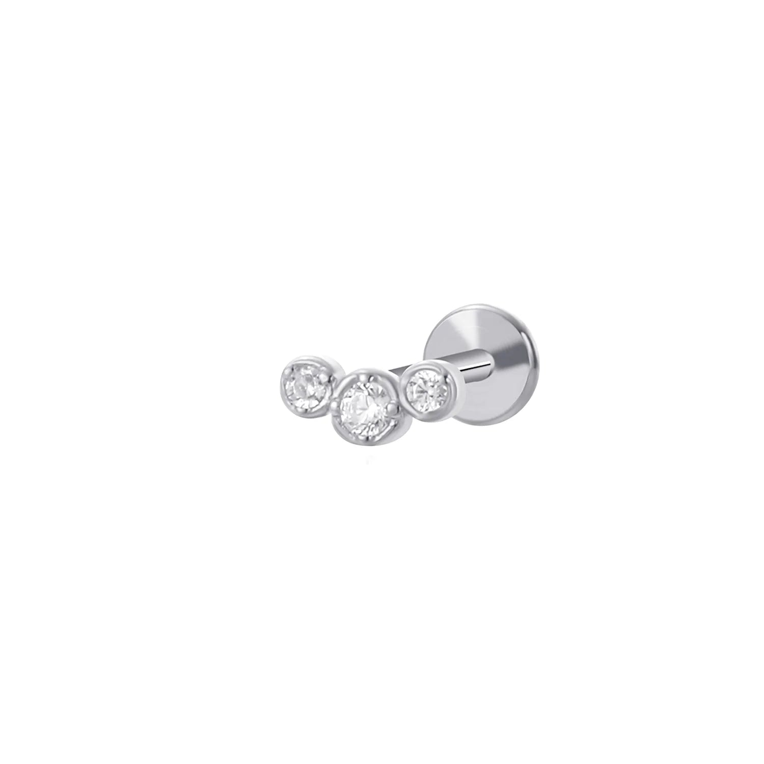 Pinch Flat Back Stud Earring, 3mm Diamond – Yū|Mono